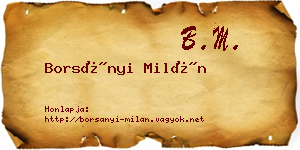 Borsányi Milán névjegykártya