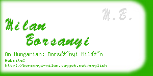 milan borsanyi business card